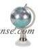 Decmode Contemporary 11 inch cyan marble and plastic globe, Cyan, Silver   566920710